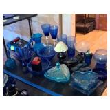 Blue Glass: LE Smith Moon & Stars, Candy Dish