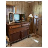 Buffet, Sofa Table, Eagle Lamp, Wall Art