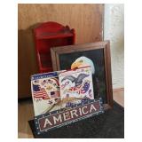 Eagle Decor, Red Cabinet Stand