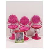 3 Battat Doll Salon Chairs, American Girl Outfit