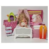 Canopy Doll Bed, Basket, OG Products