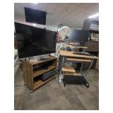 Computer Desk, Lenovo Monitor, Samsung 43 in TV
