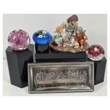 2 Signed Joe Rice Paperweights, Last Supper Cast