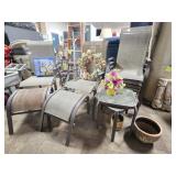 Patio Chairs, Tables, Plant Stand, Clock