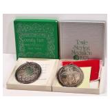 1.65 OZT Sterling Silver, 2 Towle Medallions