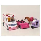 Barbie Car, Ambulance, Scooter, Horse