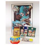 Topps NFL Card Boxes, Dolphins Poster, Redskins