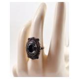 .169 OZT Silver, Hematite & Marcasite Ring