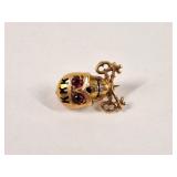 Unmarked Gold Skull Pin KKK (Tri-Kappa) Pin
