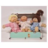 Vintage Cabbage Patch Kids Dolls, Metal Case