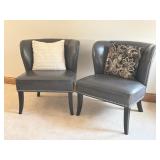 Pair of Side Chairs, Lamps, Decorator Pillows