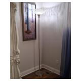 2 Brushed Nickel Floor Lamps w/ Faceted Shades