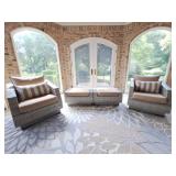 2 RST All Weather Wicker Chairs & Ottomans