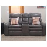 Electric Reclining Loveseat, Decorative Pillows