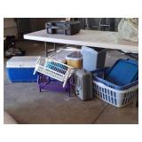 Lifetime 6' Folding Table, Coolers & Heater