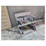 Buckboard Wagon Bench Seat, Vintage Pulley
