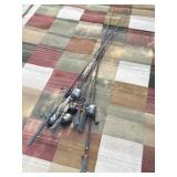 7 Fishing Rods, Reels: Zebco, Shakespeare