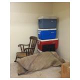 Wood Rocker, Coolers, Dog Kennel, Glass Top