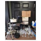 Small Kitchen Appliances, Glassware, Meat Grinder