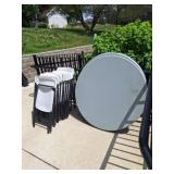 Three 48 Inch Round Folding Tables, 18 Chairs