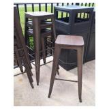 4 Design Lab Metal and Wood Bar Stools