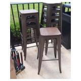 4 Design Lab Metal and Wood Bar Stools