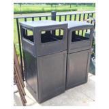 2 Plastic Trash Cans with Lids