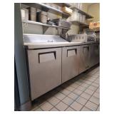 True 3 Door Stainless Refrigerated Prep Table