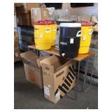 2 Wooden Sofa Tables, Igloo 5 Gal. Dispensers