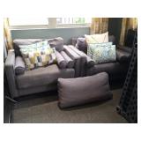 2 Upholstered Side Chairs, Decorative Pillows