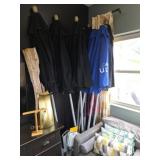 9 Pub Table Patio Umbrellas, Hole Sponsor Markers