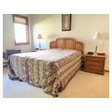 Full Size Bed, 2 Night Stands, Dresser, Lamps