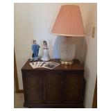 Two Door Side Stand, Table Lamp, Ceramic Statues