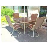 Patio Table and 4 Swivel Rocker Chairs