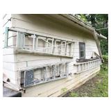 3 Ladders, Lawn Tools, Grocery Carts