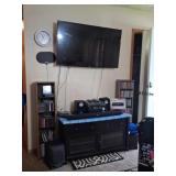 LG TV, Jensen Stereo, CDs, Monster Sound Bar