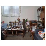 Bamboo Coffee Table,  Corner Shelf, Vase, Decor