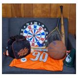 Dart Board, Bowling Ball, NFL Peppers Jersey