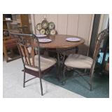 Metal Frame w/ Wood Top Table/Chairs, Cart