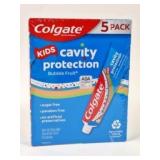 NEW 5pk Kids Colgate Toothpaste, Bubble Fruit