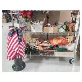 Pedestal Stand, Flags, Holiday Decor