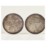 1896 Morgan Silver Dollar, 1922 Peace Dollar