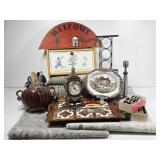 Rugs, Baskets, Utensil Jar, Singer Attachments