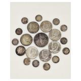 Silver Peso, Silver Kennedy Half Dollars, Dimes
