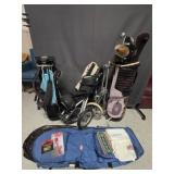 Golf Clubs, Bags with Push Carts & Fur Club Cover