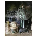 Metal Slag Glass Lamp, United Light House Clock