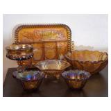 7 Pieces Carnival Glass