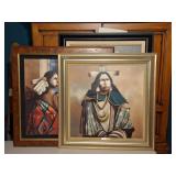 3 Native American Oil on Canvas Paintings