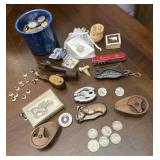 Equestrian Brooch, Shark Tooth, Buffalo Nickels