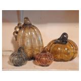 4 Glass Pumpkins